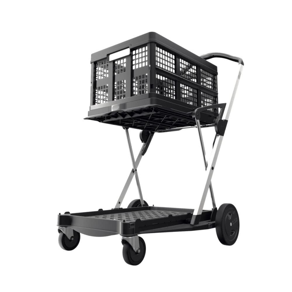 EasyRoll Folding Shopping Trolley — 2-Tier, 132 lb Capacity, Folds to 7 in – image 11