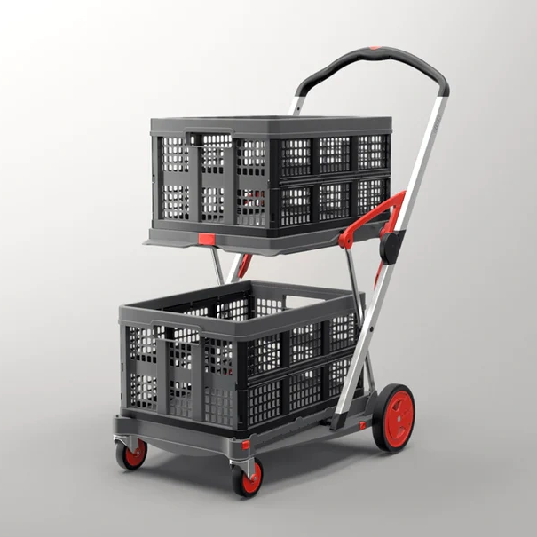 EasyRoll Folding Shopping Trolley — 2-Tier, 132 lb Capacity, Folds to 7 in – image 10