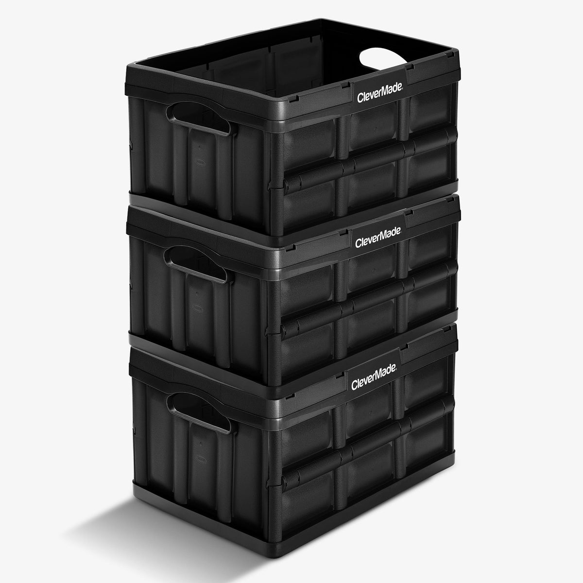 CleverMade Collapsible Storage Bin 32 L — 3 Pack, 66 lb Each, Folds to 2.75 in – image 3
