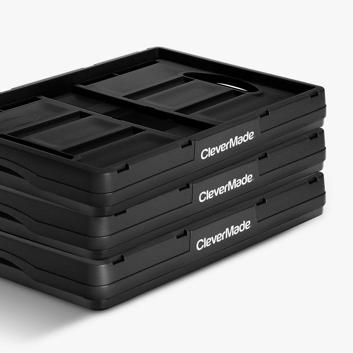 CleverMade Collapsible Storage Bin 32 L — 3 Pack, 66 lb Each, Folds to 2.75 in – image 4
