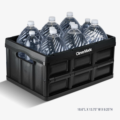 CleverMade Collapsible Storage Bin 32 L — 3 Pack, 66 lb Each, Folds to 2.75 in – image 5