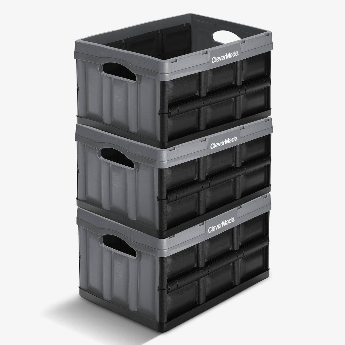 CleverMade Collapsible Storage Bin 32 L — 3 Pack, 66 lb Each, Folds to 2.75 in – image 10