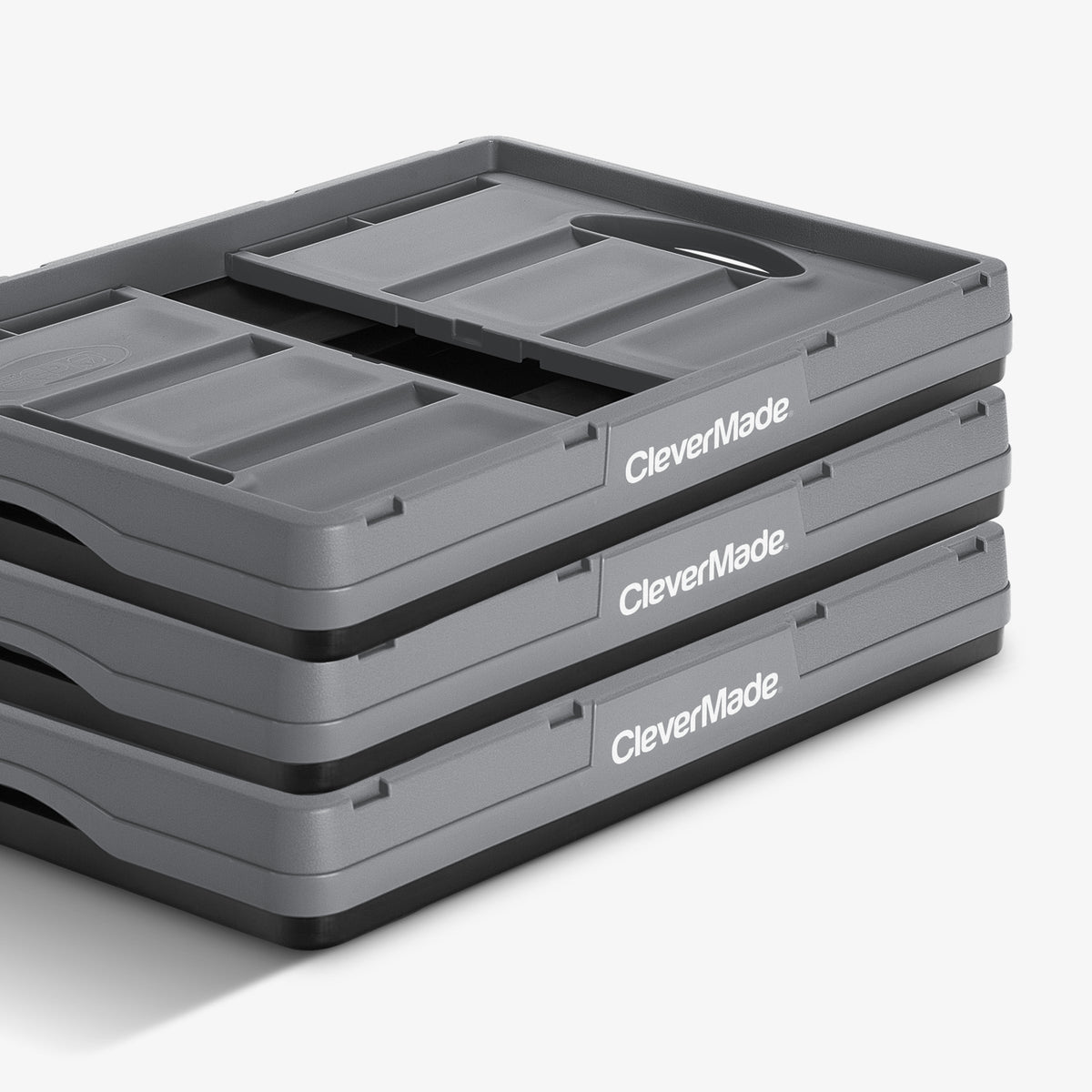 CleverMade Collapsible Storage Bin 32 L — 3 Pack, 66 lb Each, Folds to 2.75 in – image 11